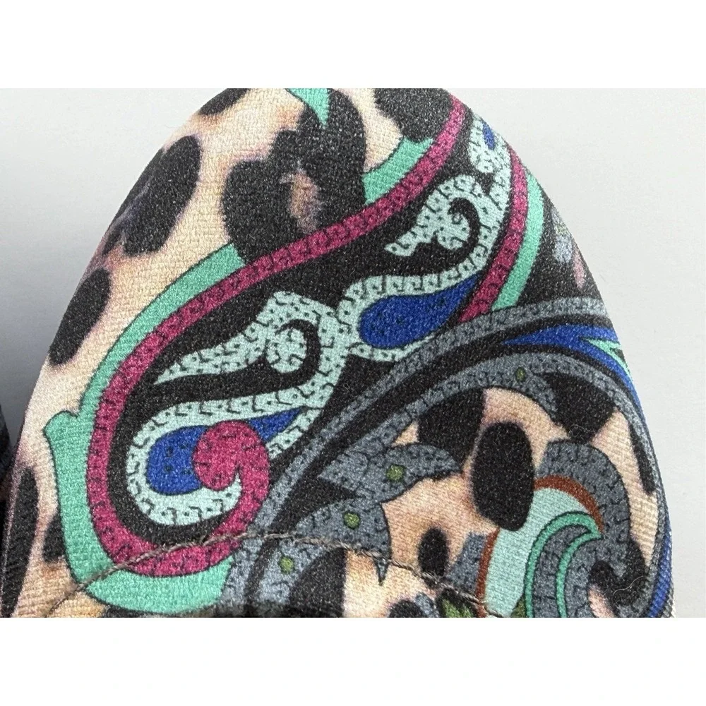 ComfortView Ballet Flats sz 8.5 Wide Multicolor Paisley Print Jaiden Velvet